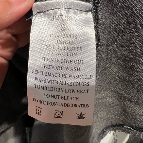 Miss Me Cardigan Distressed Studded Appliqued Embellished Button Up Gray - Picture 9 of 11